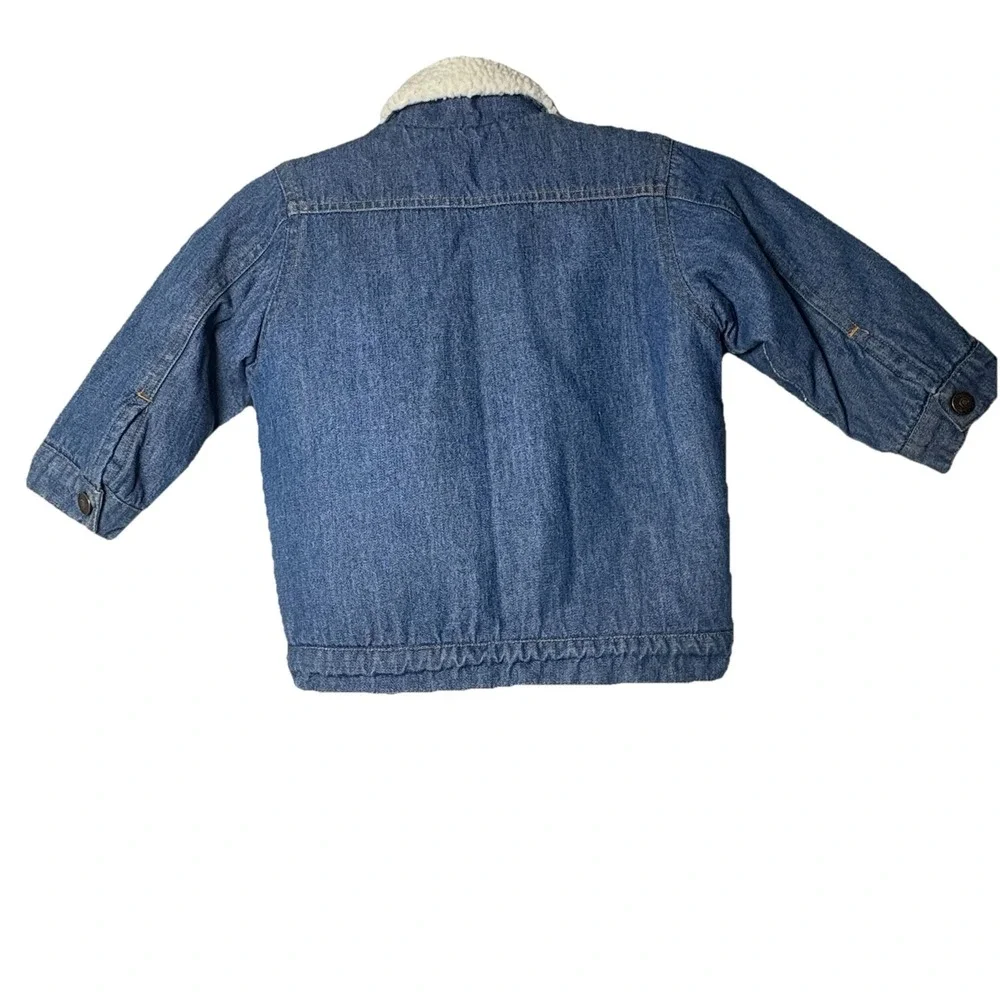 Levi's Sherpa Jacket Toddler Sz 18‎ Mo VTG Blue Denim Cute Pockets Y2K Little